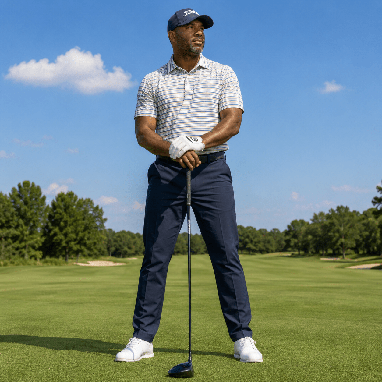Heather Stripe Performance Golf Polo - F/X Fusion Golf - Polo - Tan