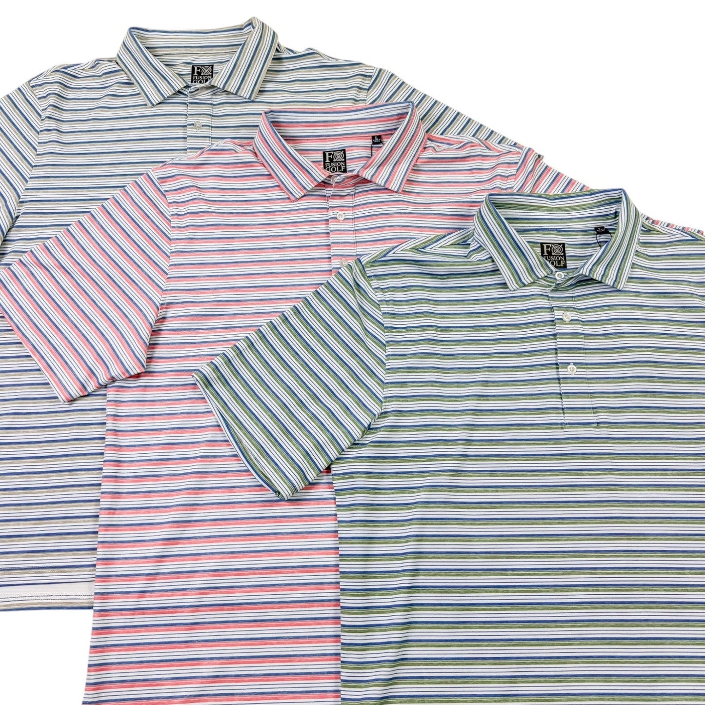Heather Stripe Performance Golf Polo - F/X Fusion Golf - Polo - All Colors