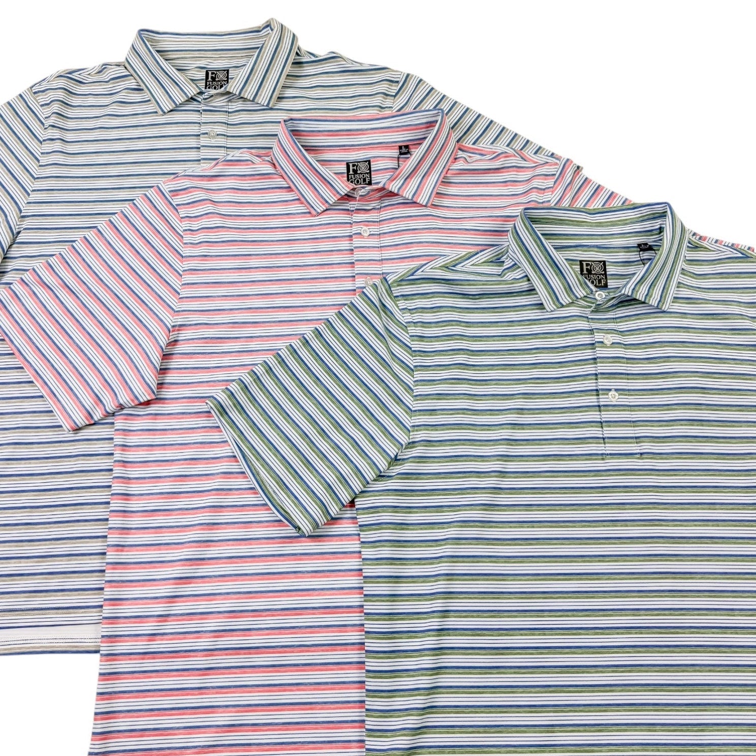 Heather Stripe Performance Golf Polo - F/X Fusion Golf - Polo - All Colors