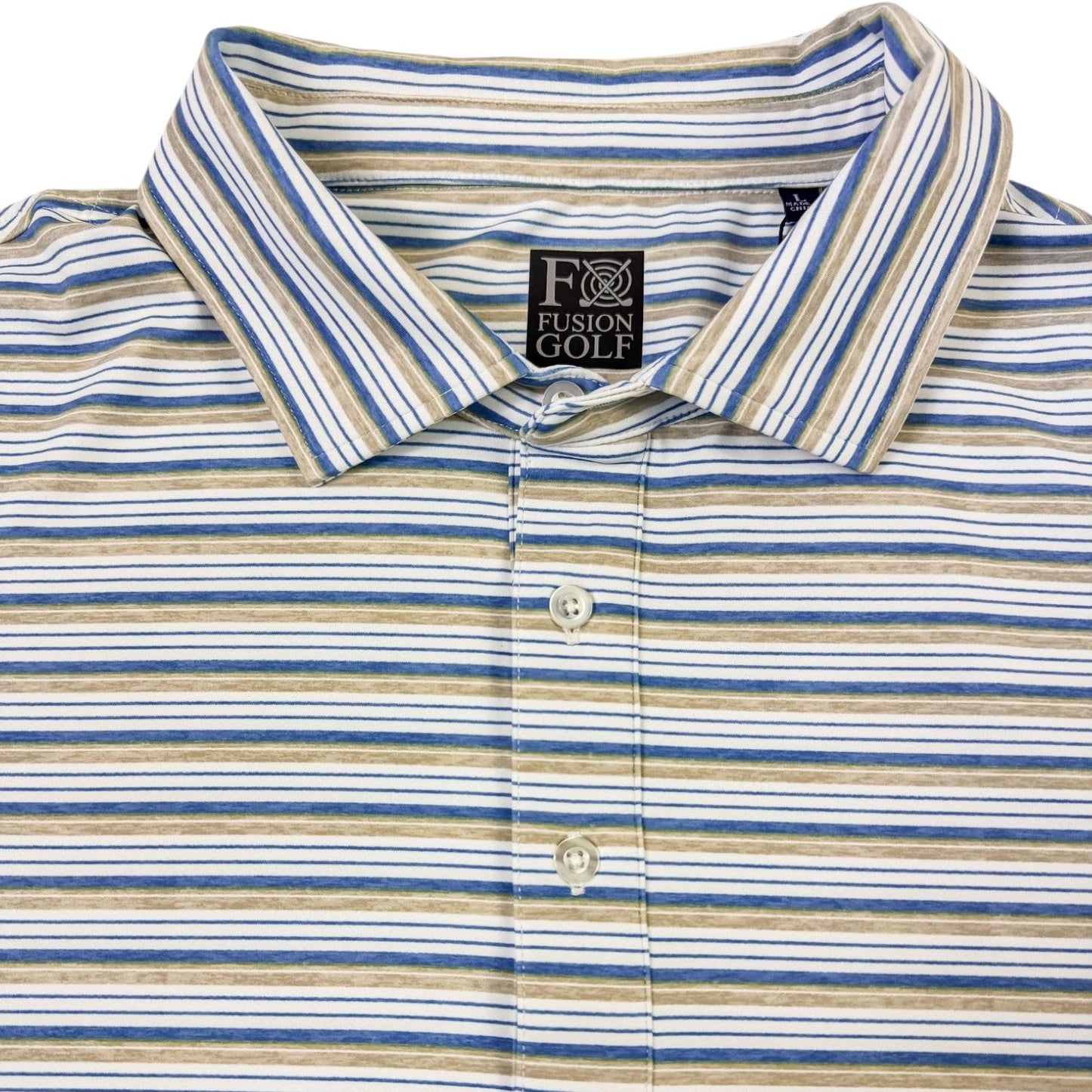 Heather Stripe Performance Golf Polo - F/X Fusion Golf - Polo - Tan