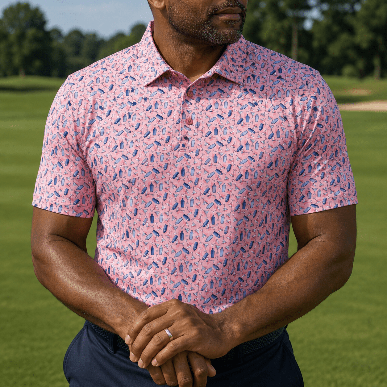 Martini Mania Performance Golf Polo - F/X Fusion Golf - Polo - Coral