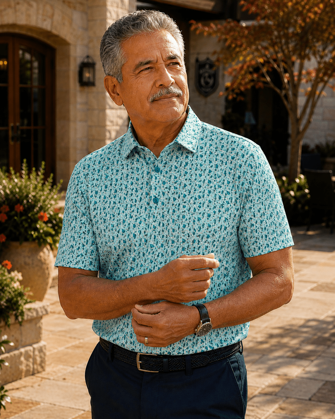 Martini Mania Performance Golf Polo - F/X Fusion Golf - Polo - Aqua - M