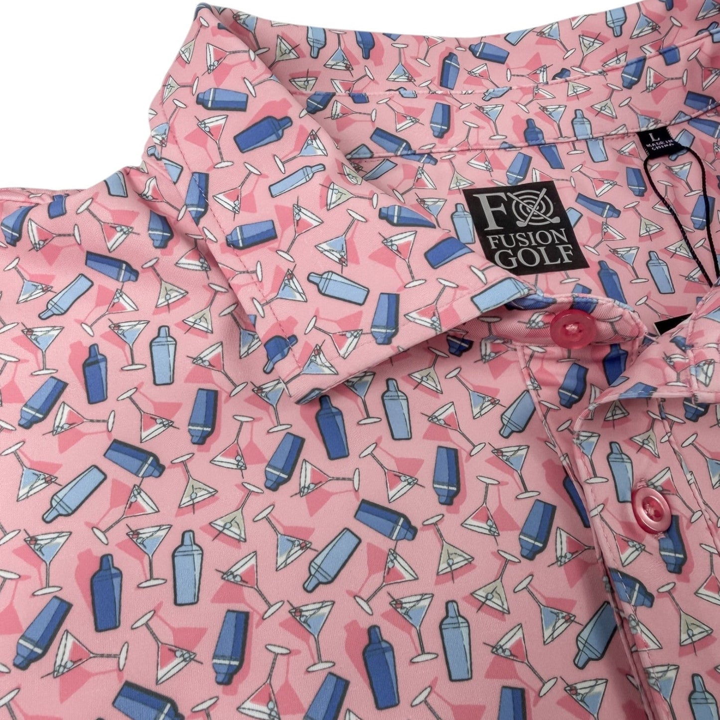 Martini Mania Performance Golf Polo - F/X Fusion Golf - Polo - Coral