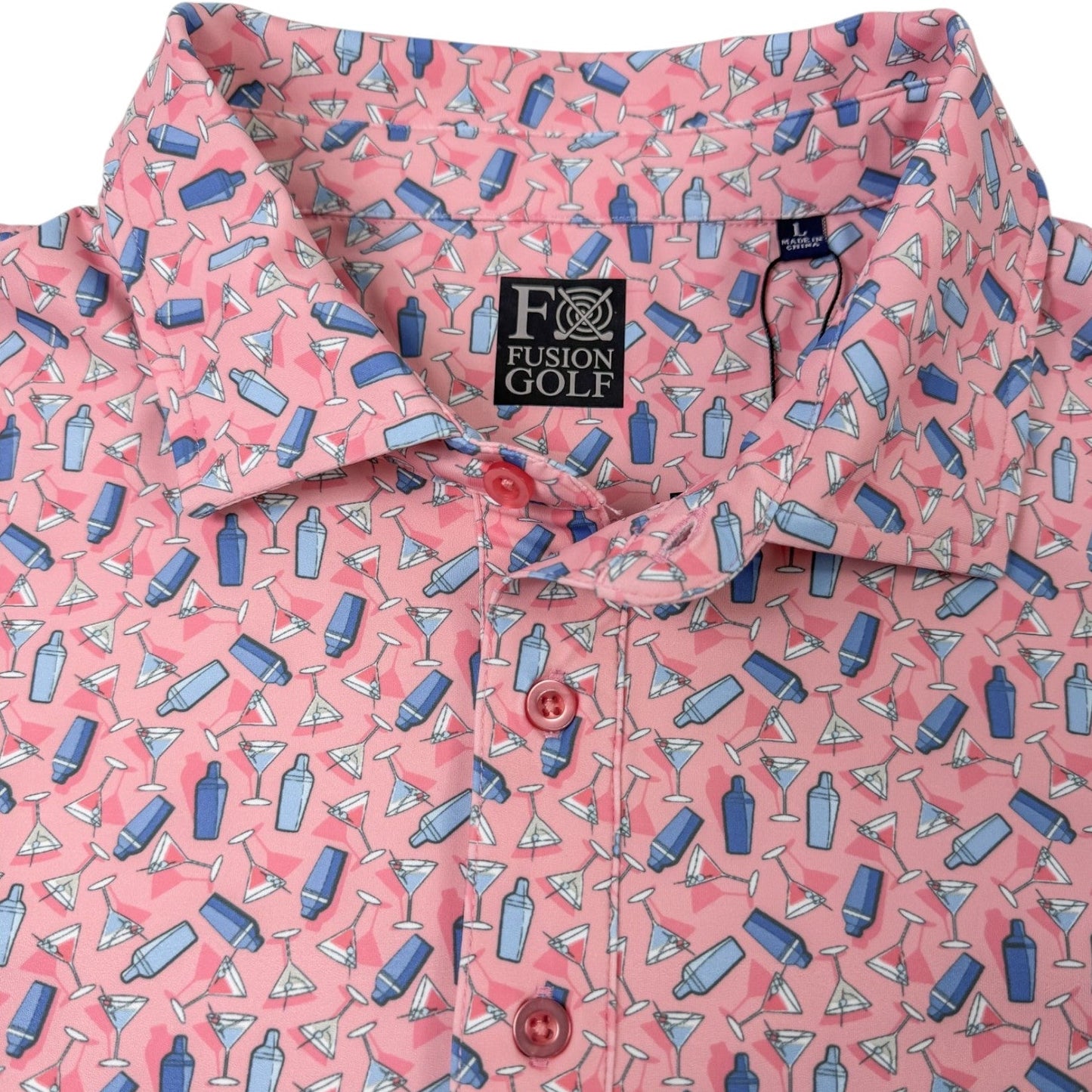 Martini Mania Performance Golf Polo - F/X Fusion Golf - Polo - Coral