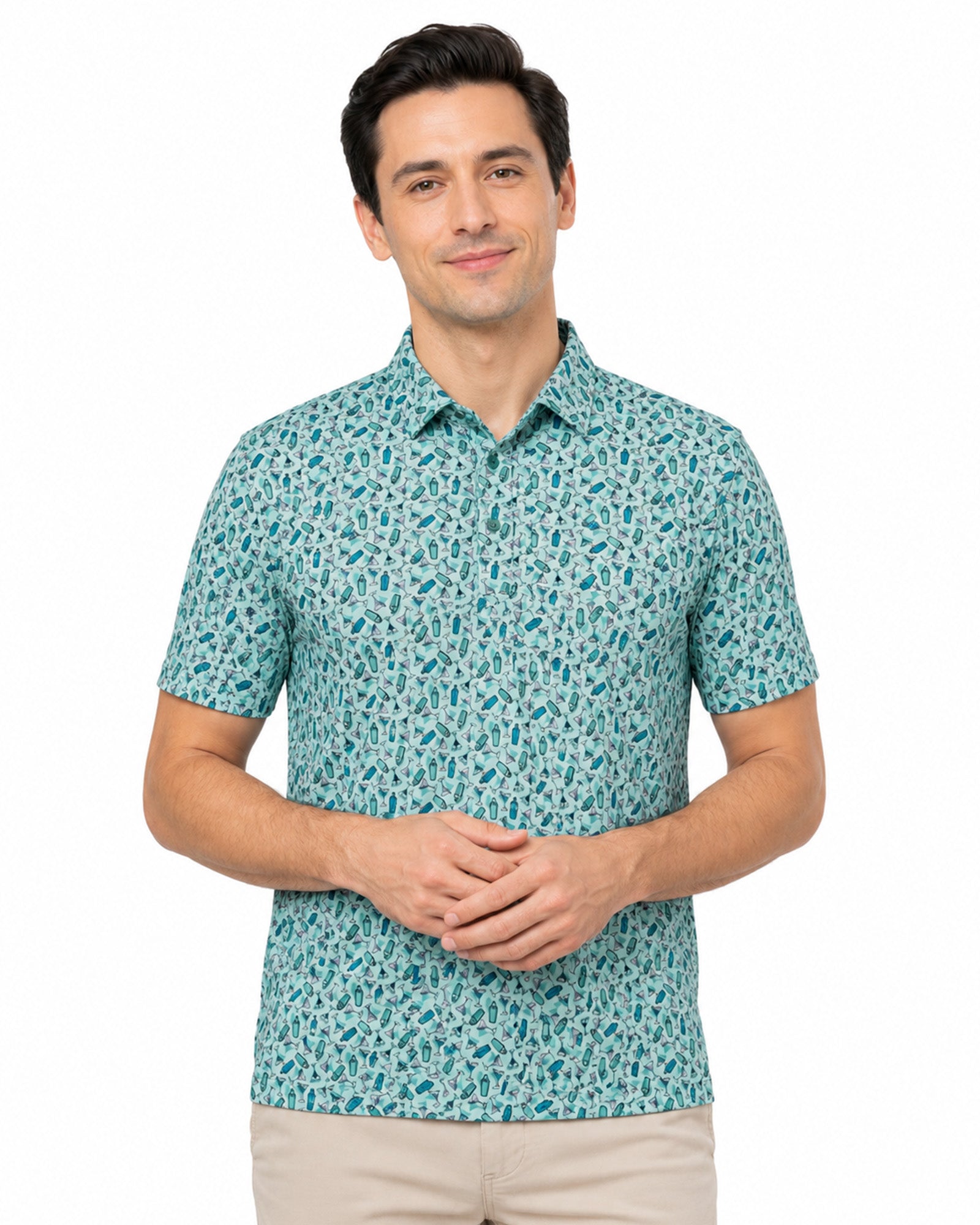 Martini Mania Performance Golf Polo - F/X Fusion Golf - Polo - Aqua