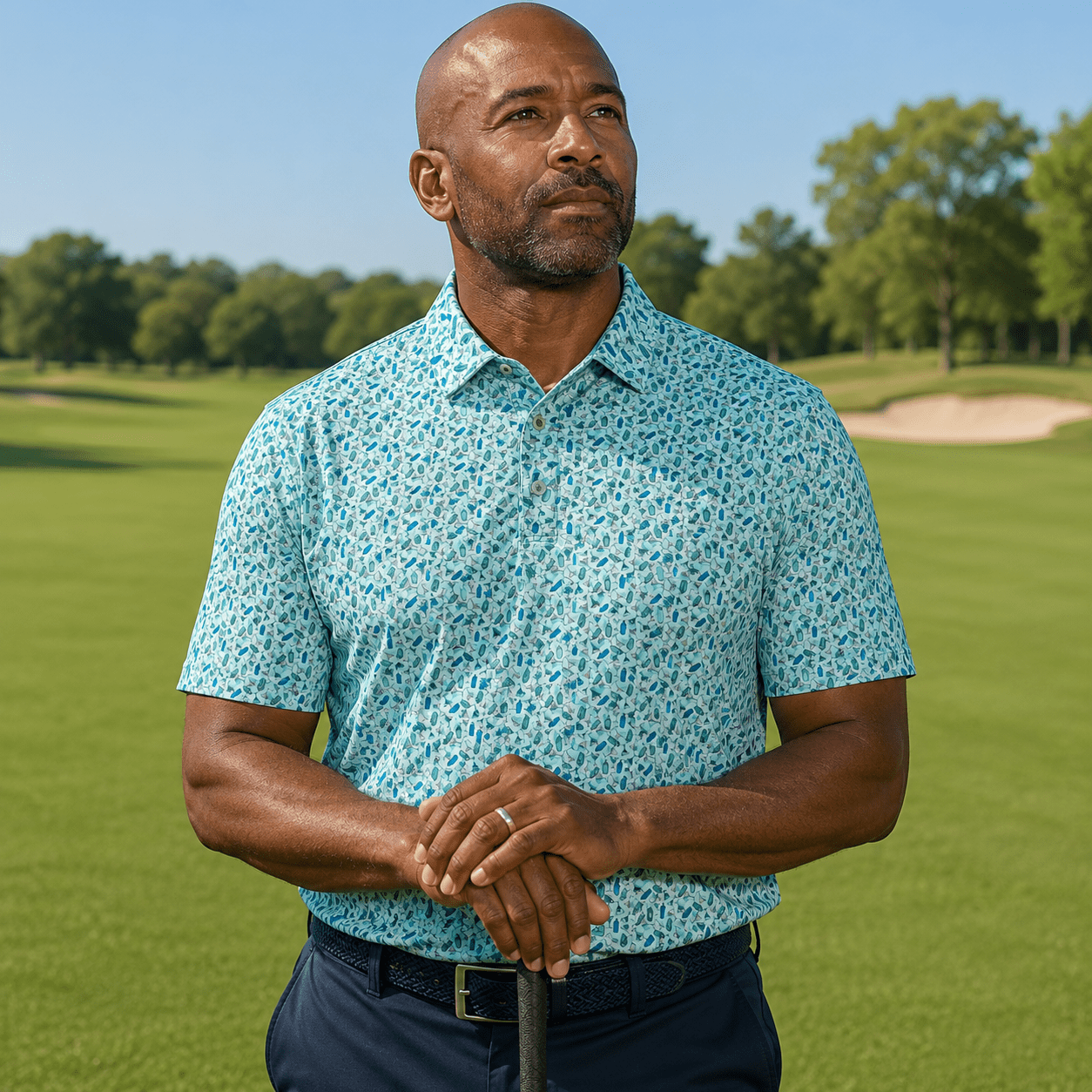 Martini Mania Performance Golf Polo - F/X Fusion Golf - Polo - Aqua