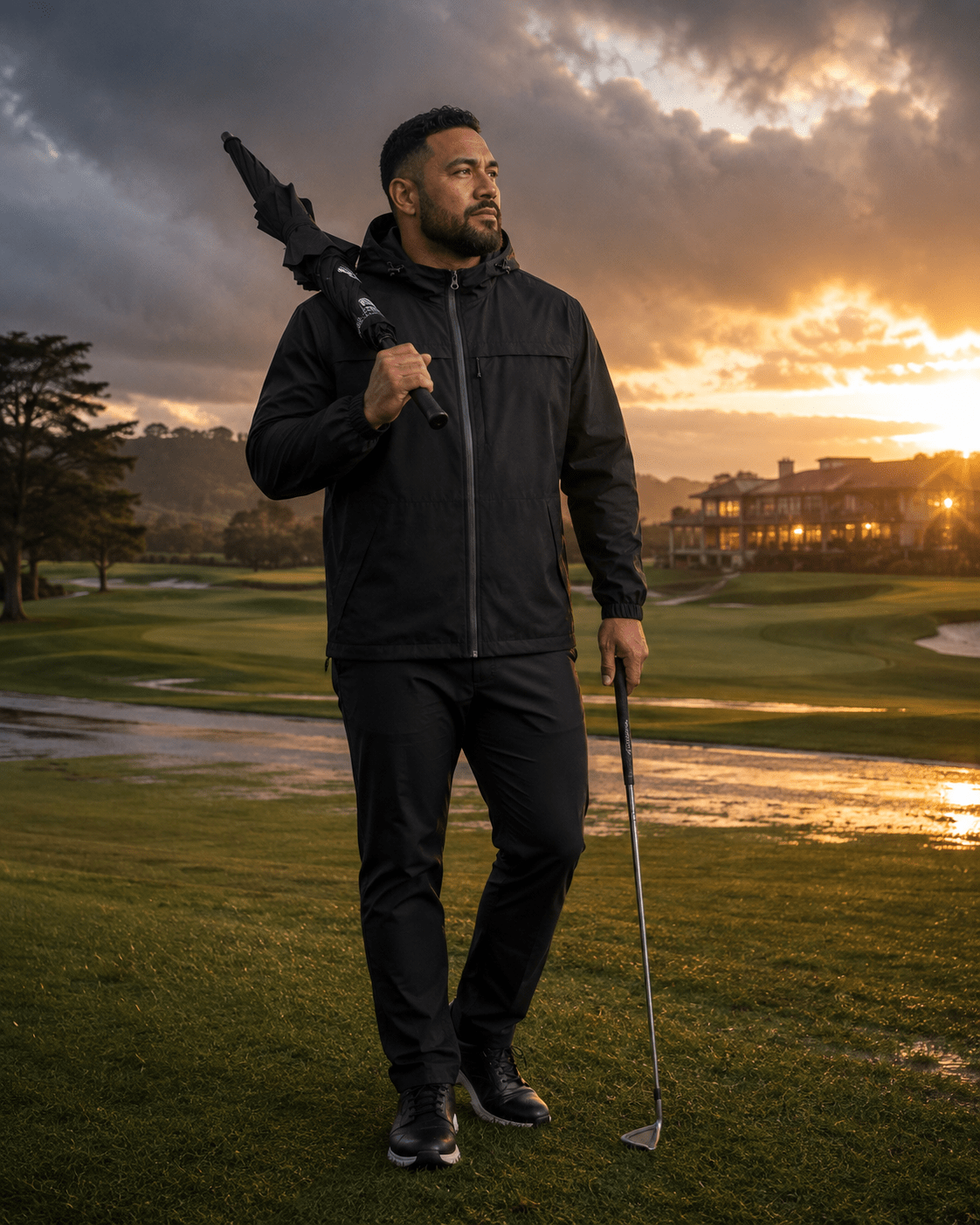 Performance Full Zip Rain Jacket - F/X Fusion Golf - Golf - Black - M