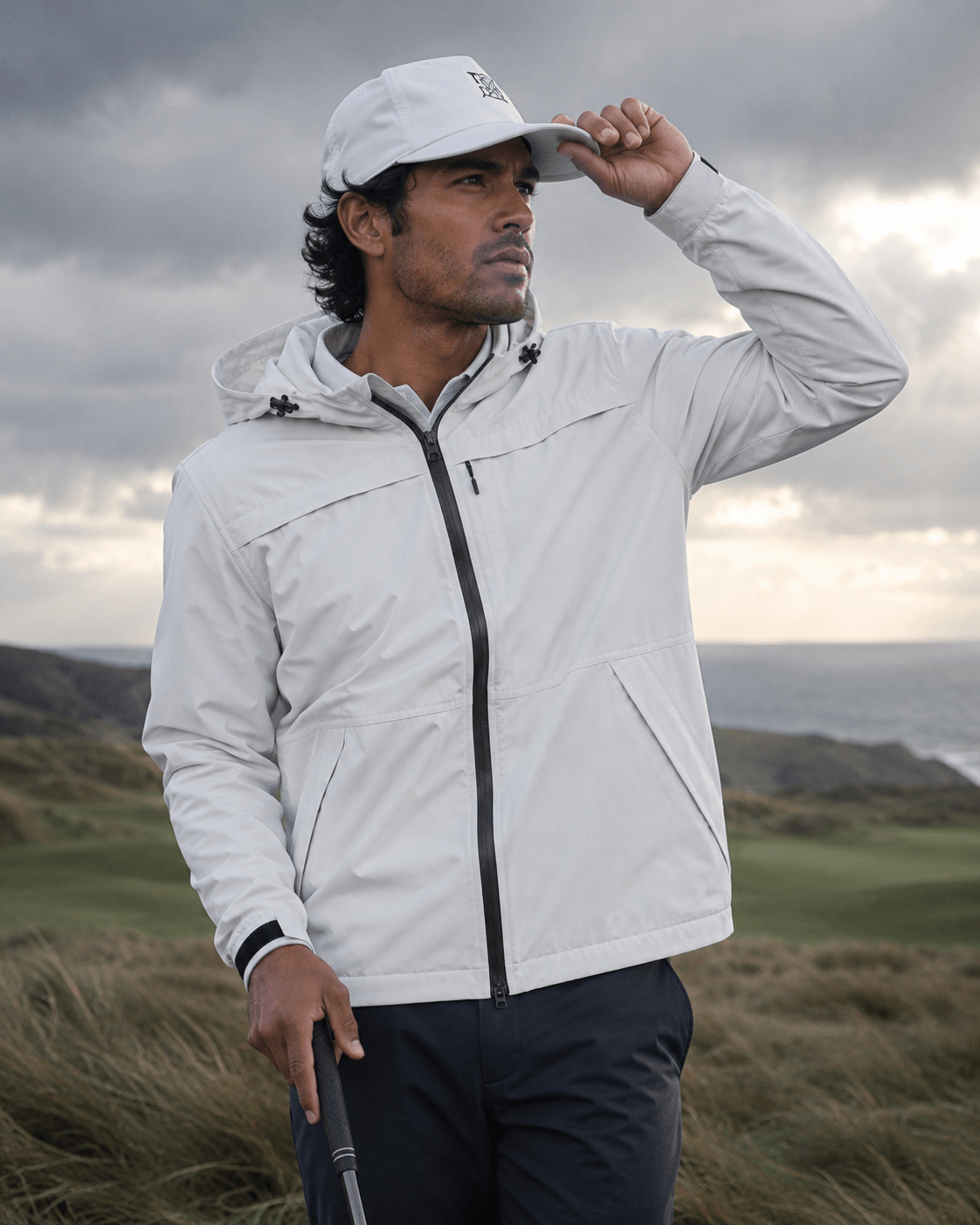 Performance Full Zip Rain Jacket - F/X Fusion Golf - Golf - White - M