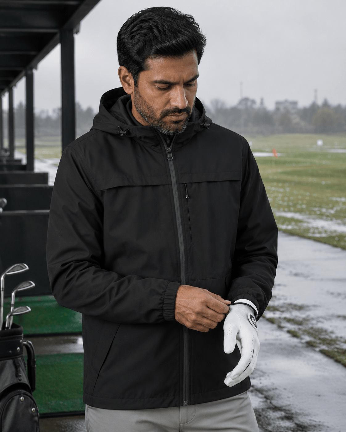 Performance Full Zip Rain Jacket - F/X Fusion Golf - Golf - Black - M