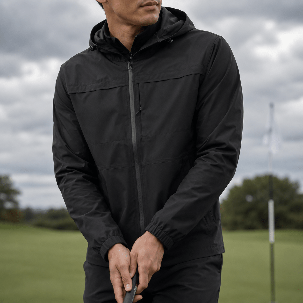 Performance Full Zip Rain Jacket - F/X Fusion Golf - Jacket - Black