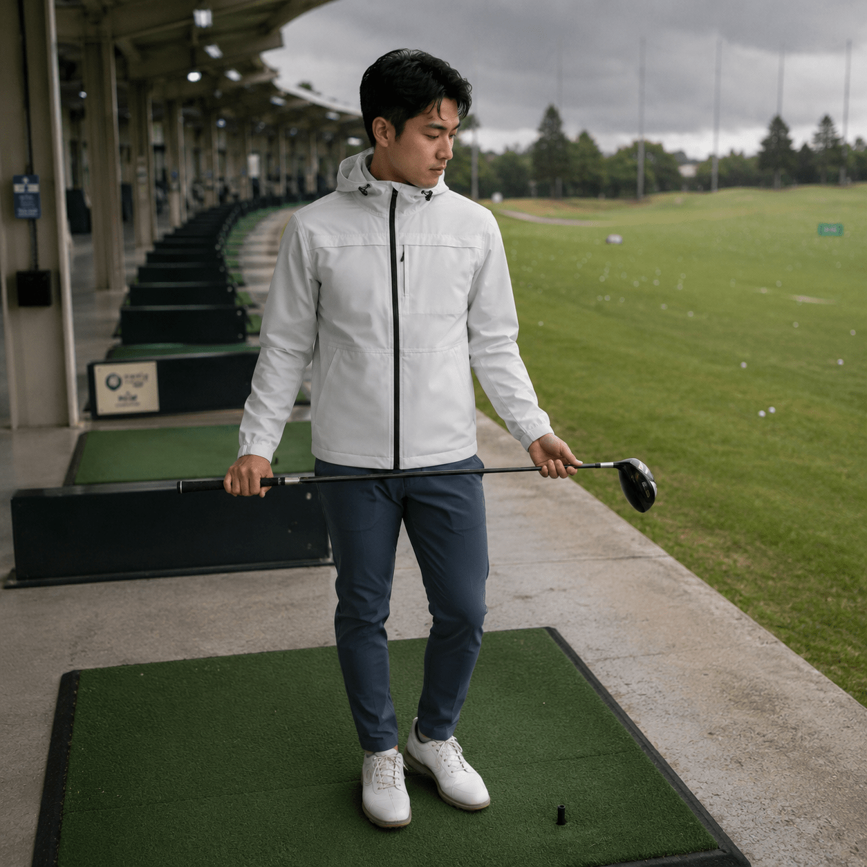 Performance Full Zip Rain Jacket - F/X Fusion Golf - Jacket - White