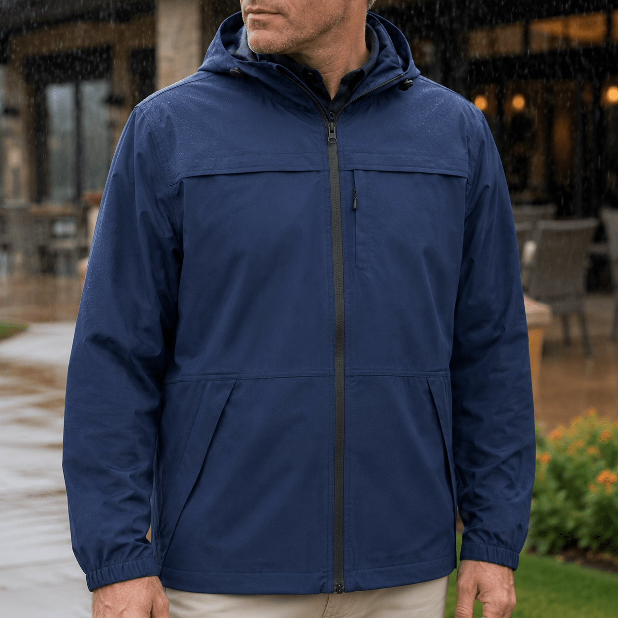 Performance Full Zip Rain Jacket - F/X Fusion Golf - Jacket - Navy