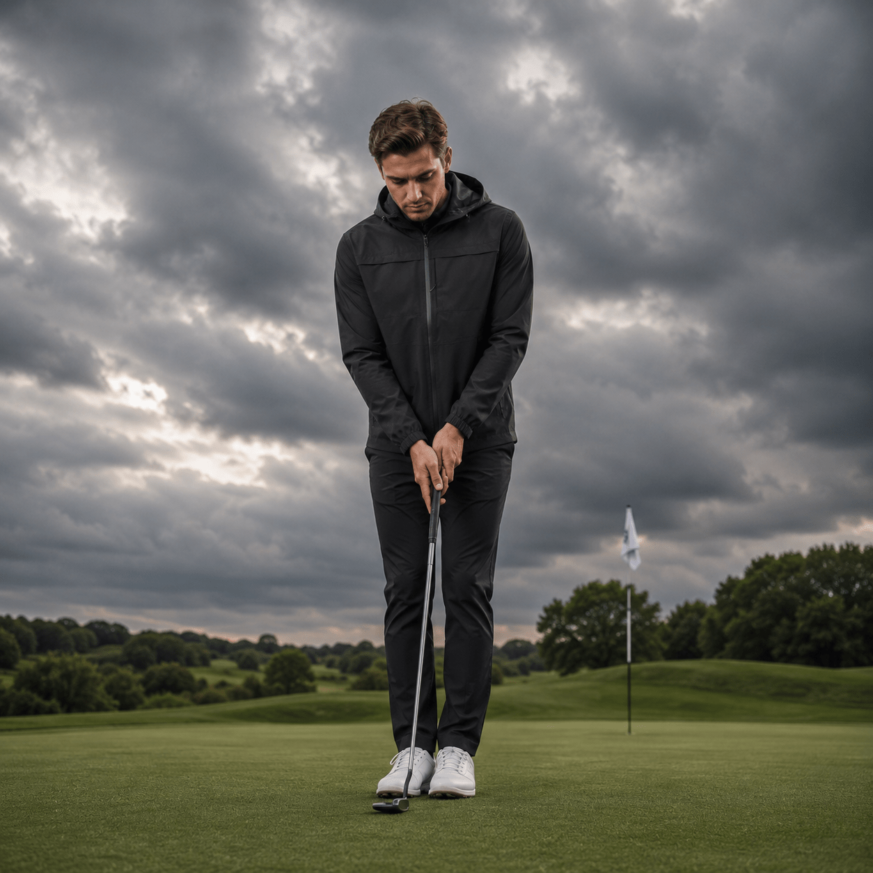 Performance Full Zip Rain Jacket - F/X Fusion Golf - Jacket - Black