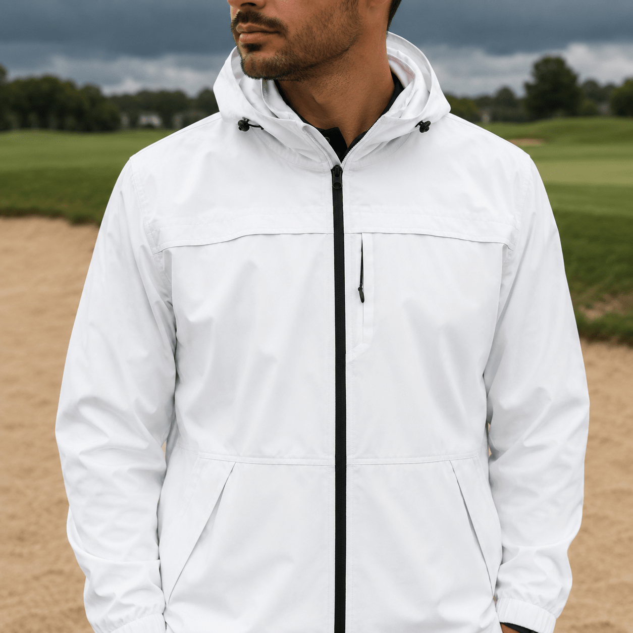 Performance Full Zip Rain Jacket - F/X Fusion Golf - Jacket - White