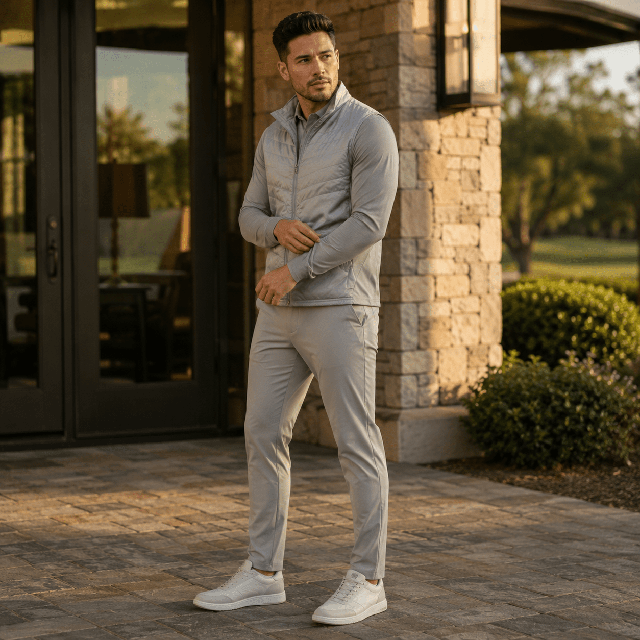 Player’s Full Zip Golf Vest - F/X Fusion Golf - Vest - Silver