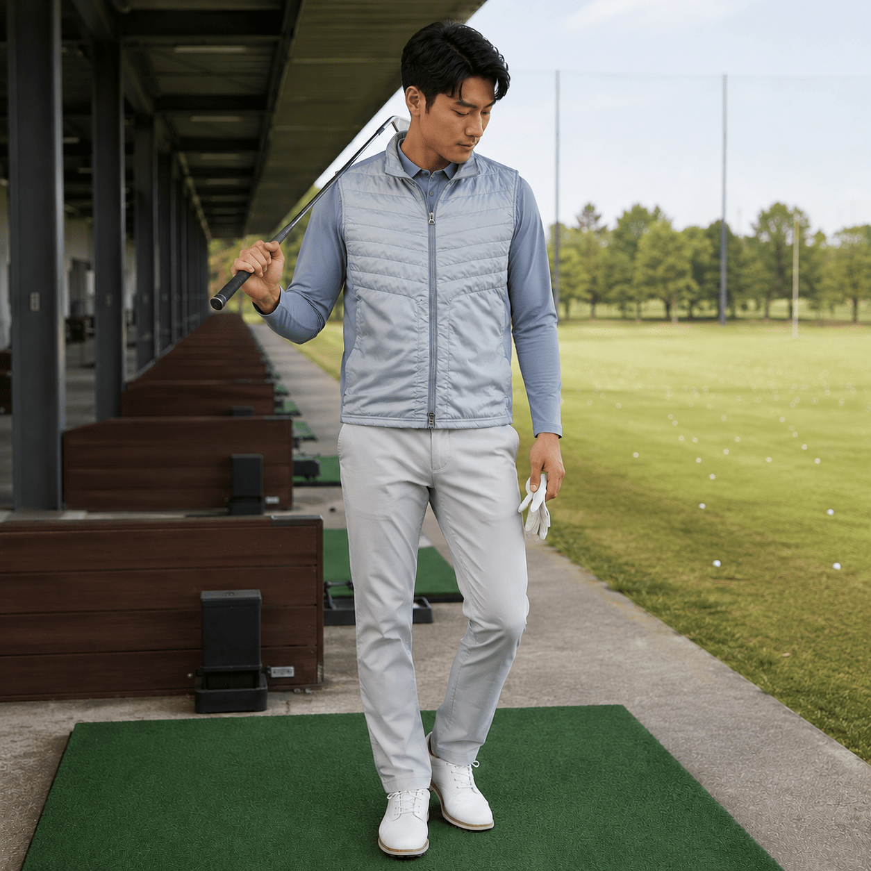 Player’s Full Zip Golf Vest - F/X Fusion Golf - Vest - Steel
