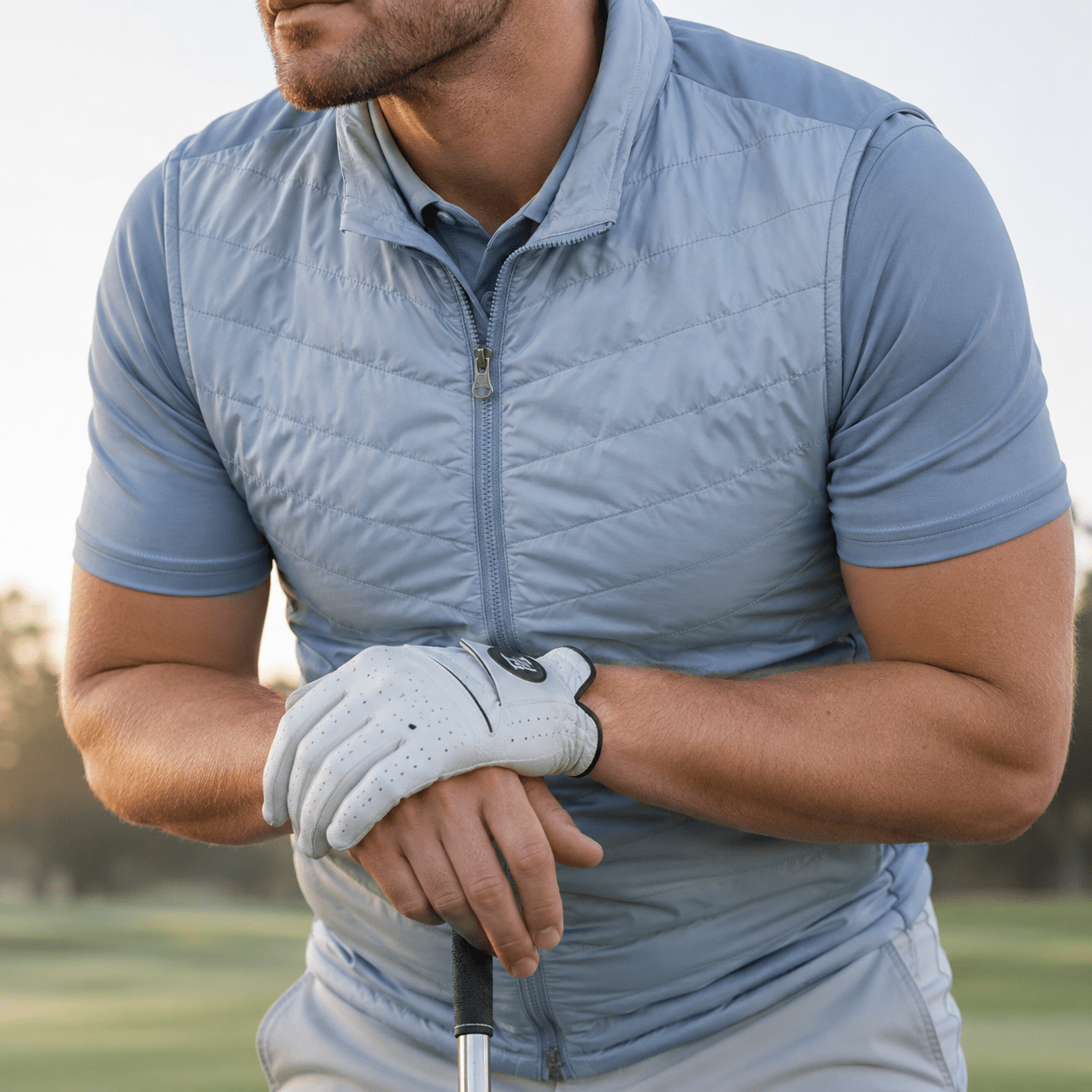 Player’s Full Zip Golf Vest - F/X Fusion Golf - Vest - Steel