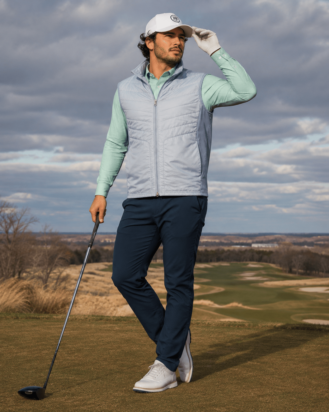 Player's Full Zip Performance Golf Vest - F/X Fusion Golf - Golf - Steel - M