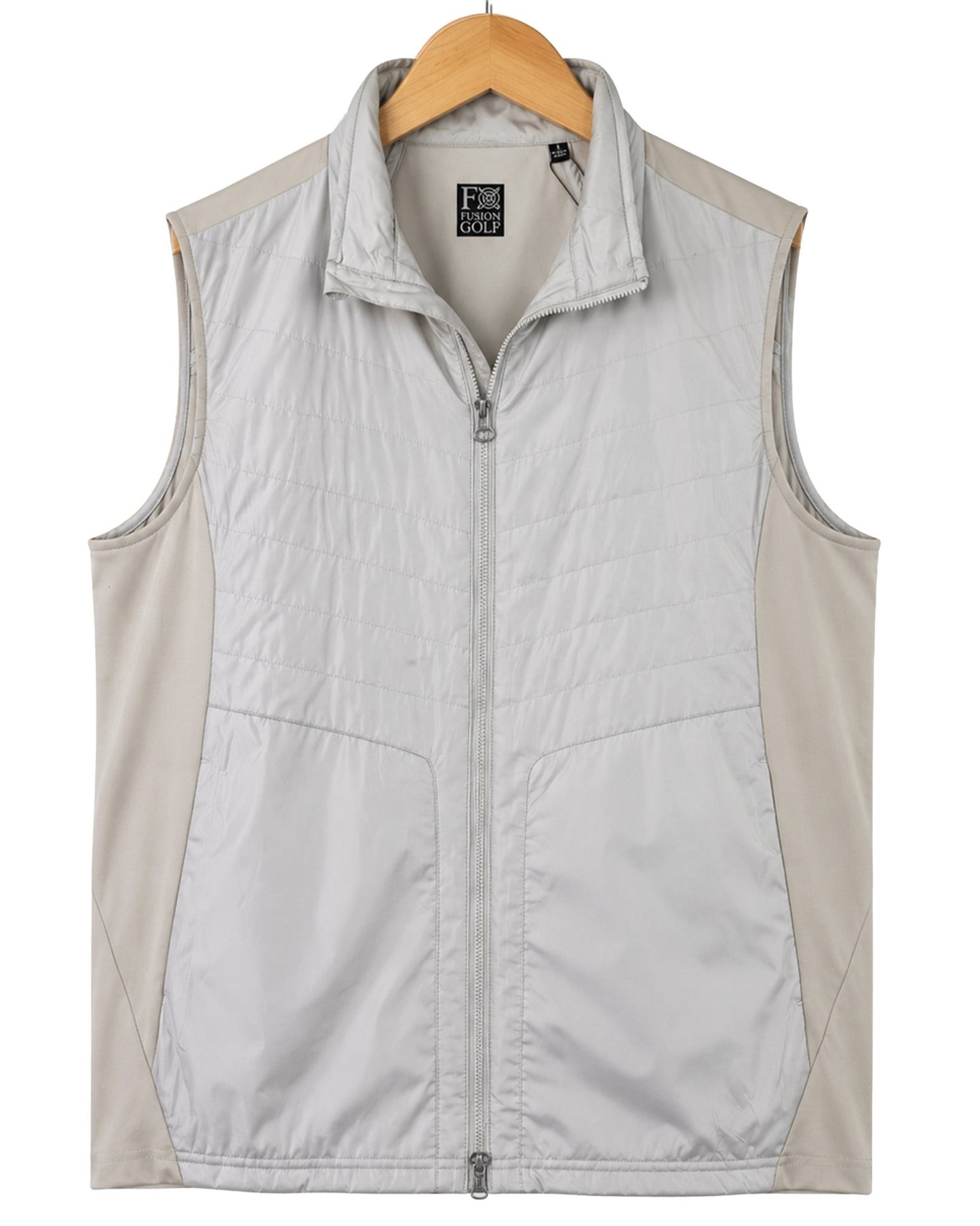 Player’s Full Zip Performance Golf Vest - F/X Fusion Golf - Vest - Tan