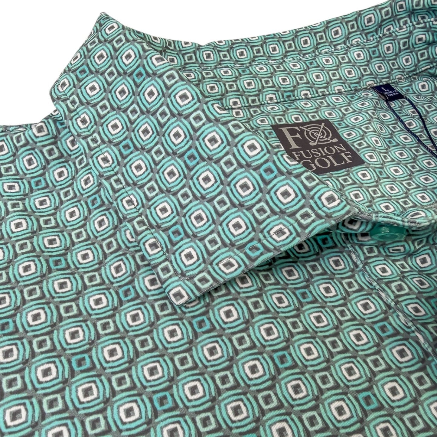 Shadow Dots Performance Golf Polo - F/X Fusion Golf - Polo - Aqua