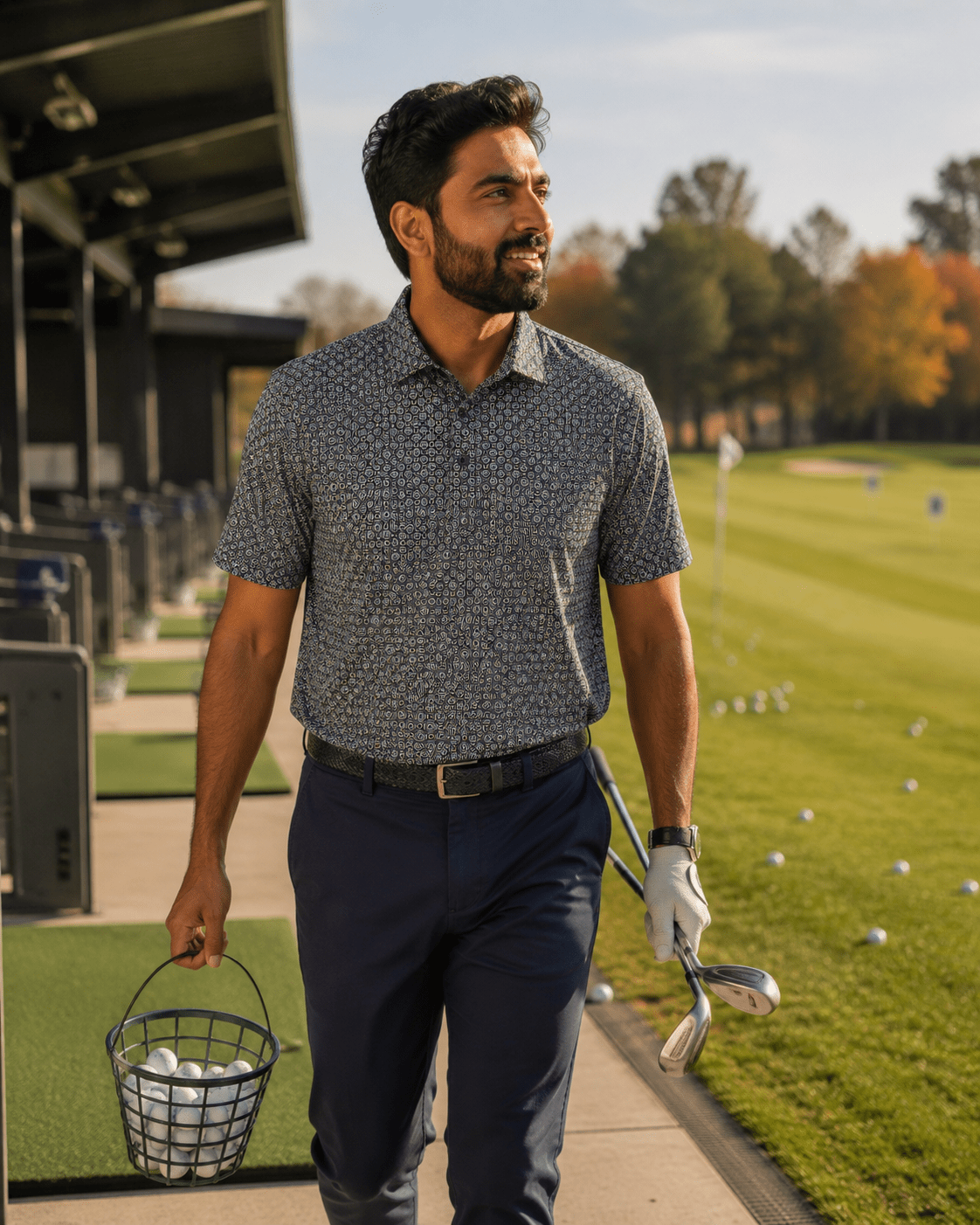 Shadow Dots Performance Golf Polo - F/X Fusion Golf - Polo - Black - M