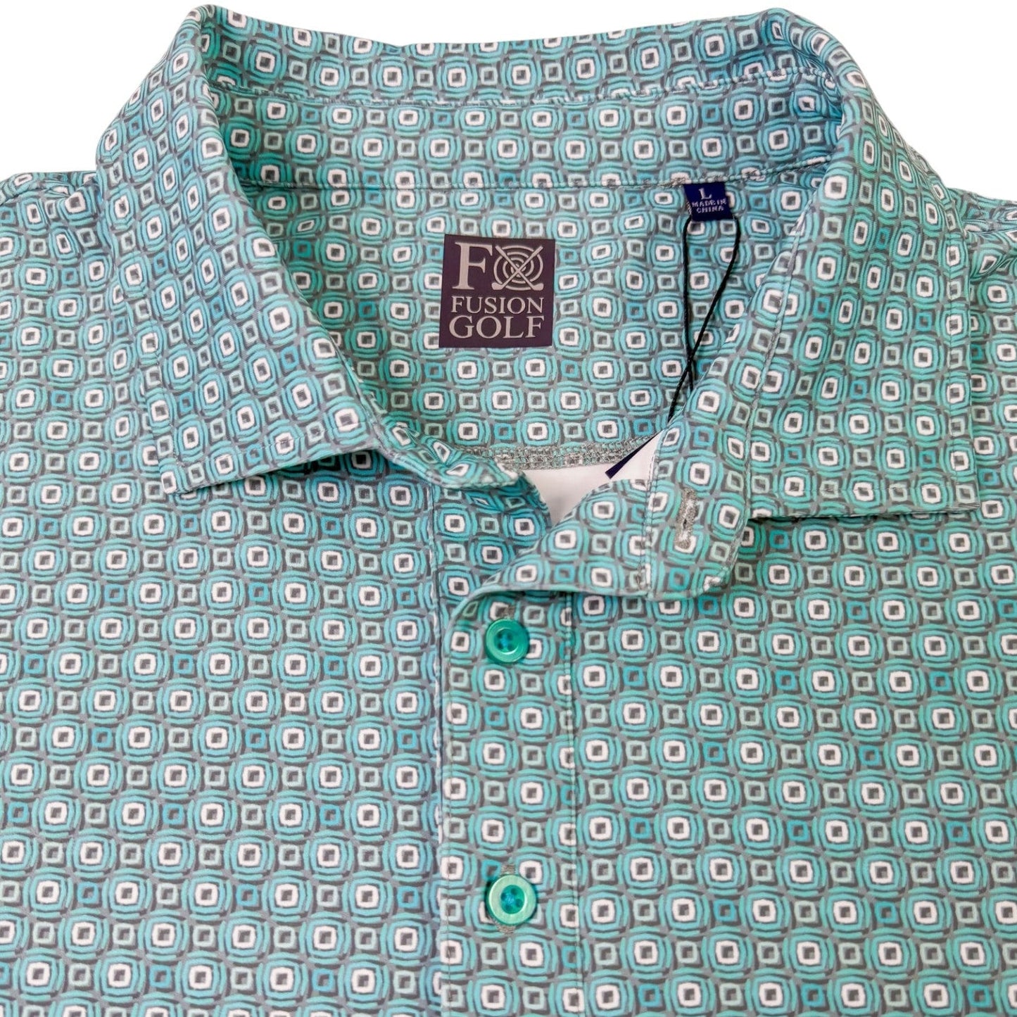 Shadow Dots Performance Golf Polo - F/X Fusion Golf - Polo - Aqua