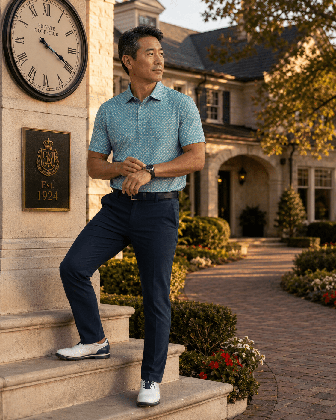 Shadow Dots Performance Golf Polo - F/X Fusion Golf - Polo - Aqua - M