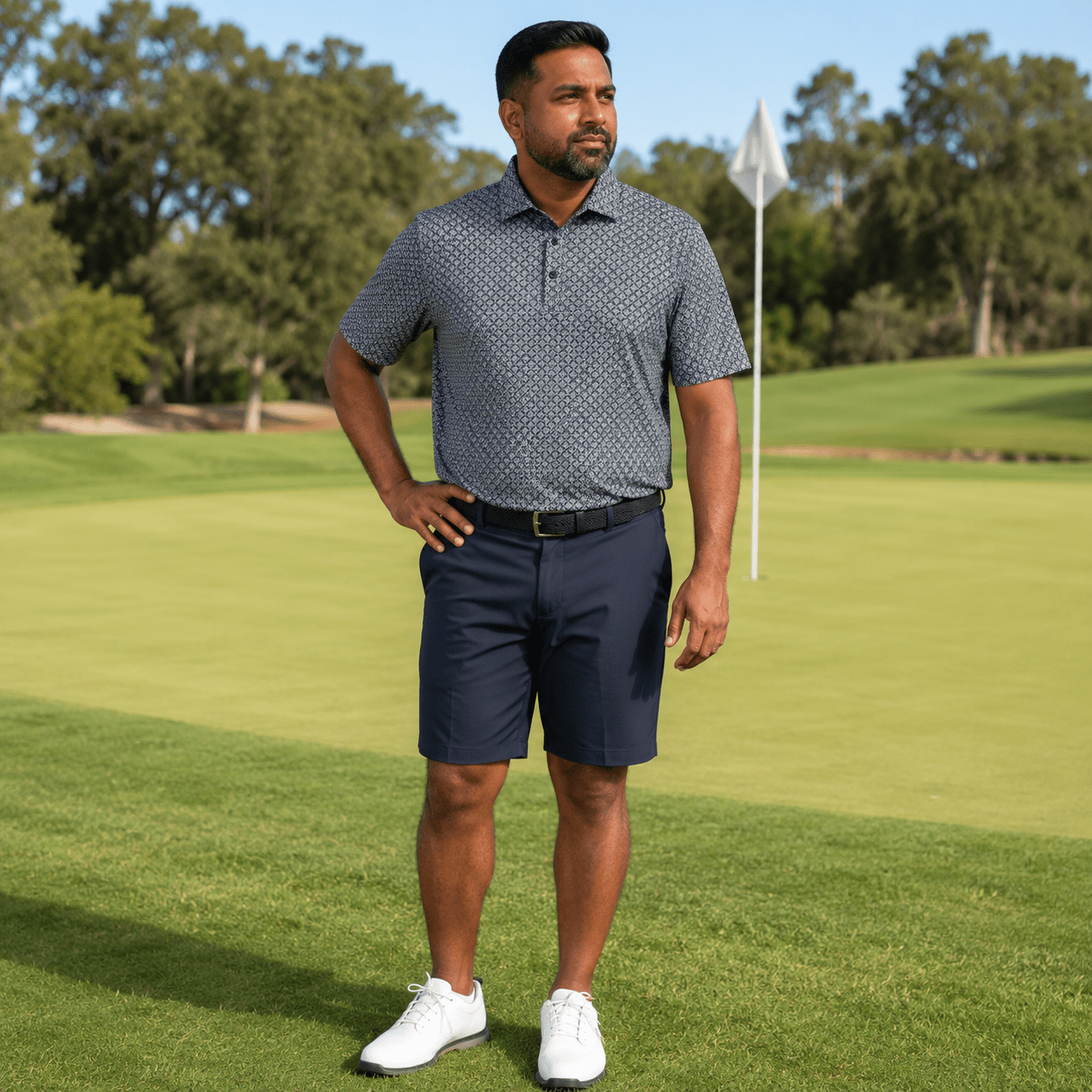 Shadow Dots Performance Golf Polo - F/X Fusion Golf - Polo - Black