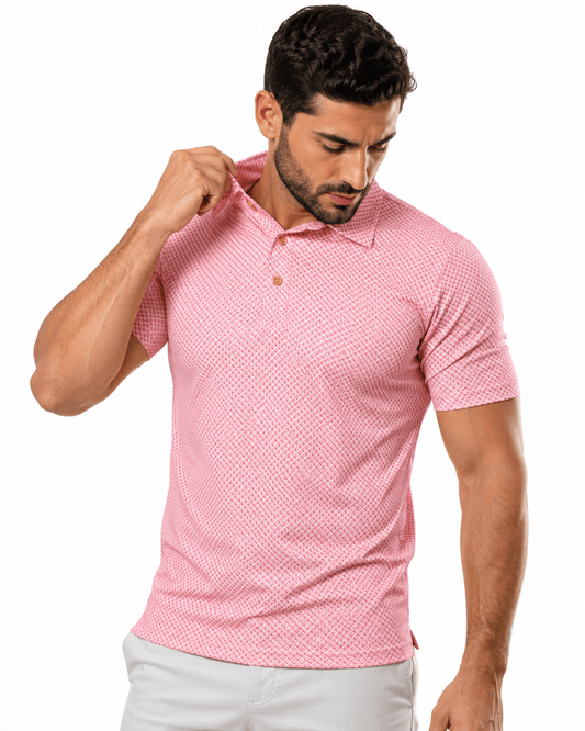 Shady Pane Performance Golf Polo - F/X Fusion Golf - Polo - Coral