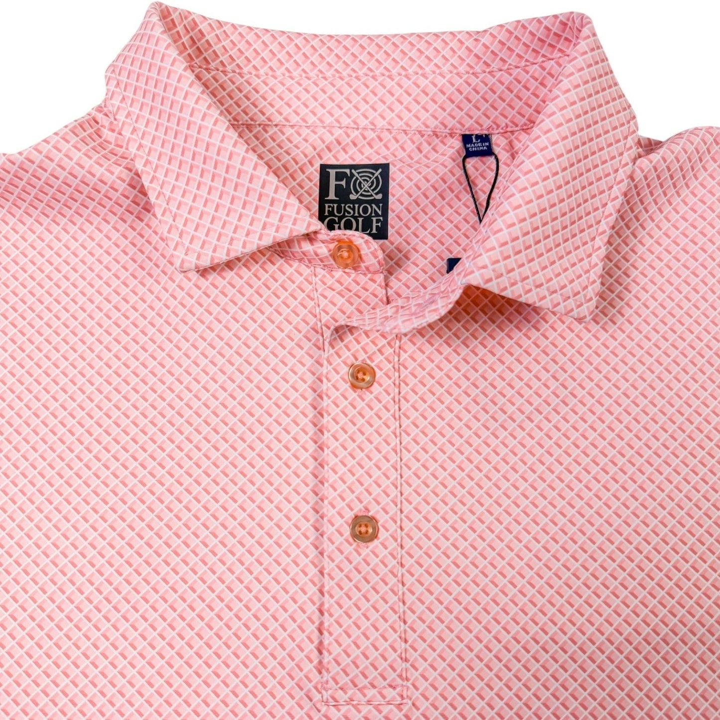 Shady Pane Performance Golf Polo - F/X Fusion Golf - Polo - Coral