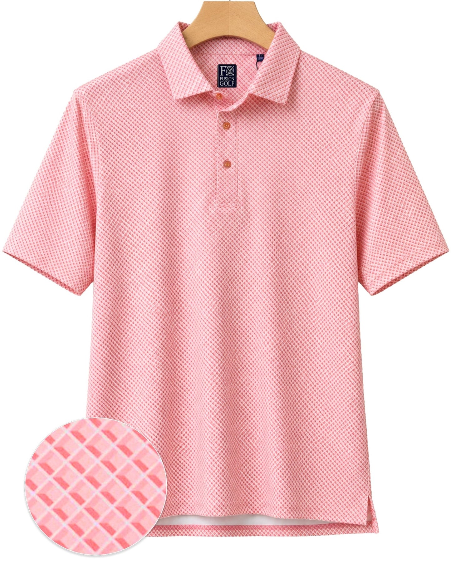 Shady Pane Performance Golf Polo - F/X Fusion Golf - Polo - Coral