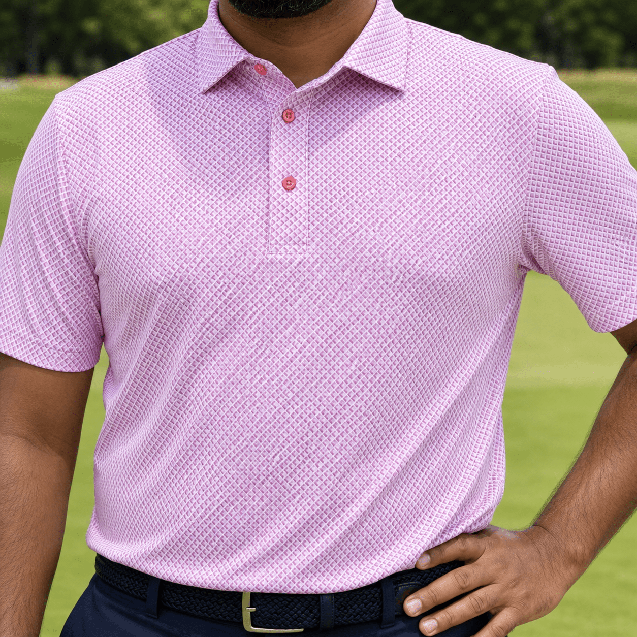 Shady Pane Performance Golf Polo - F/X Fusion Golf - Polo - Pink