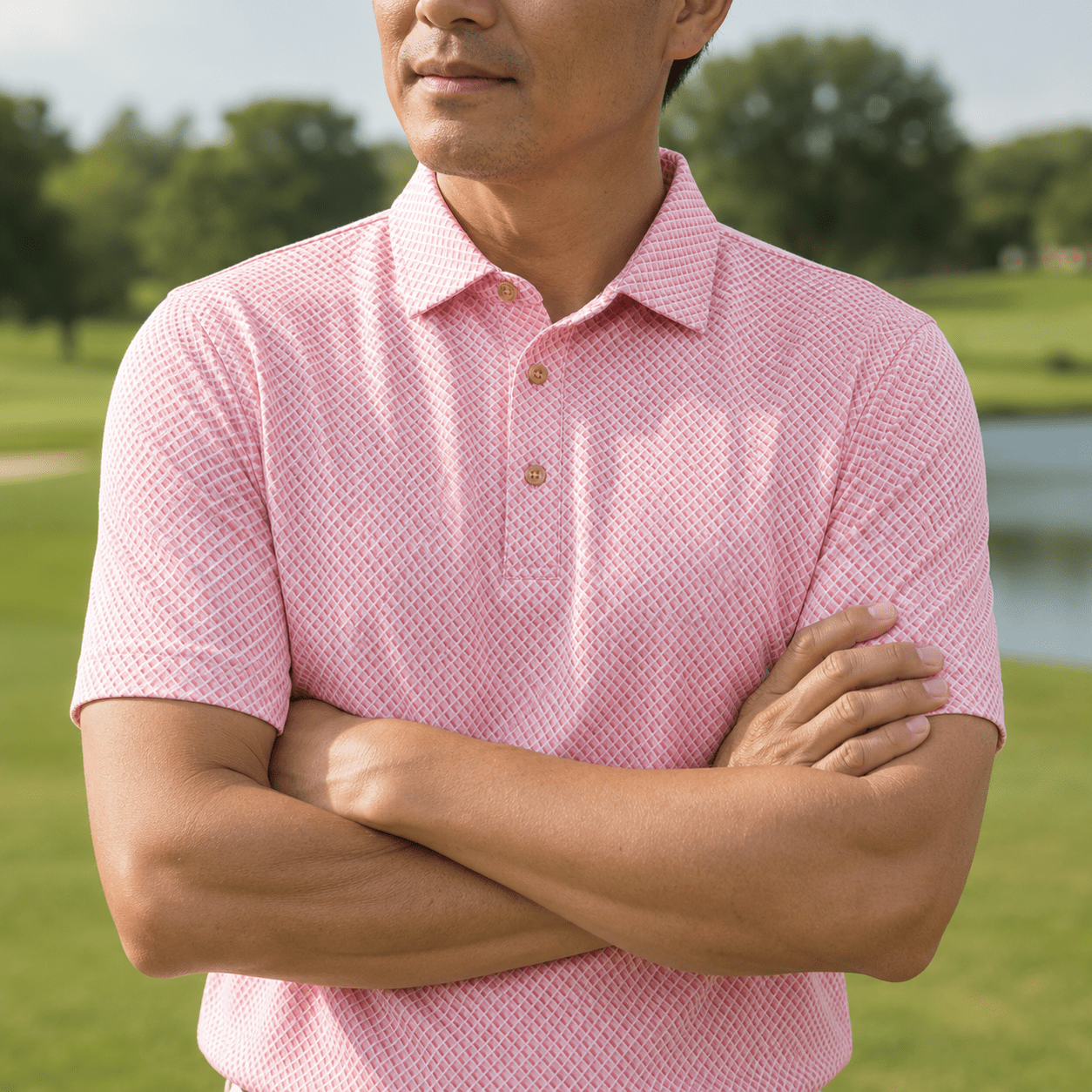 Shady Pane Performance Golf Polo - F/X Fusion Golf - Polo - Coral