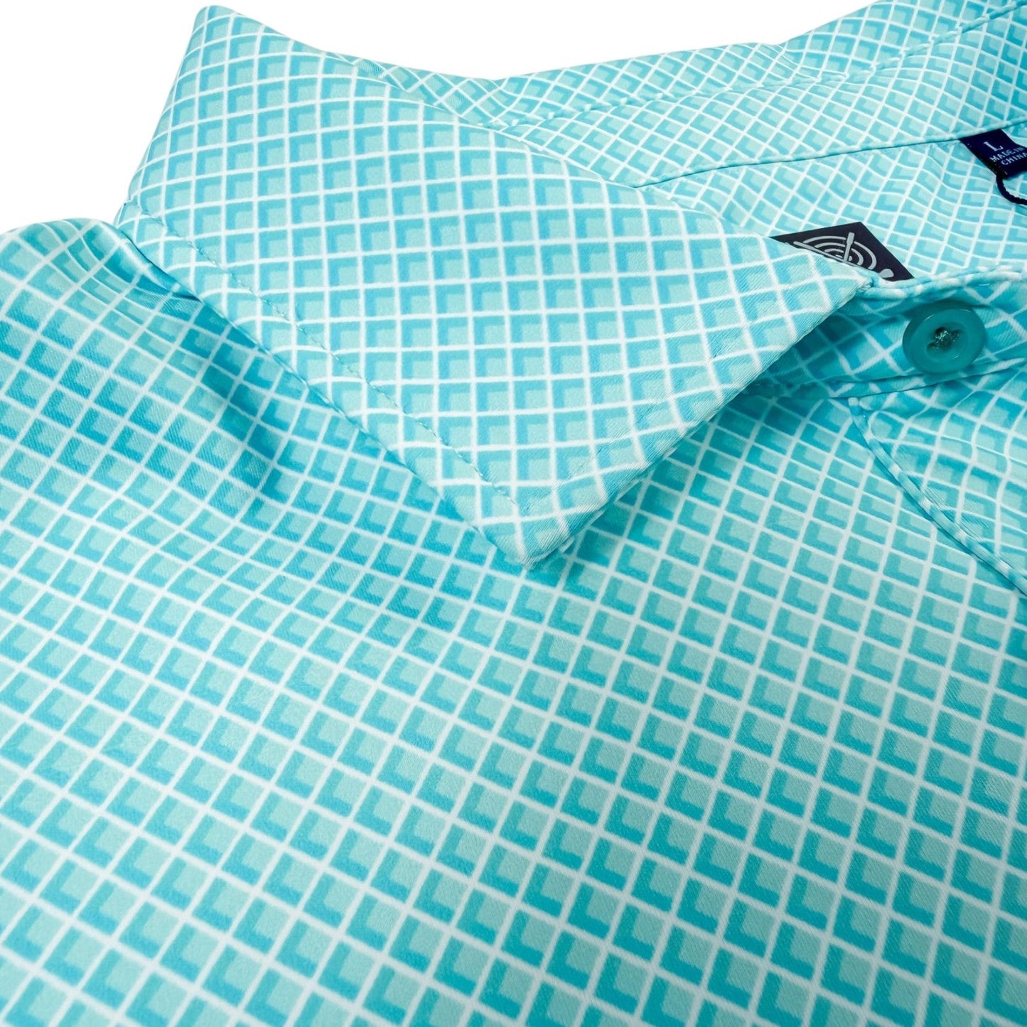 Shady Pane Performance Golf Polo - F/X Fusion Golf - Polo - Aqua