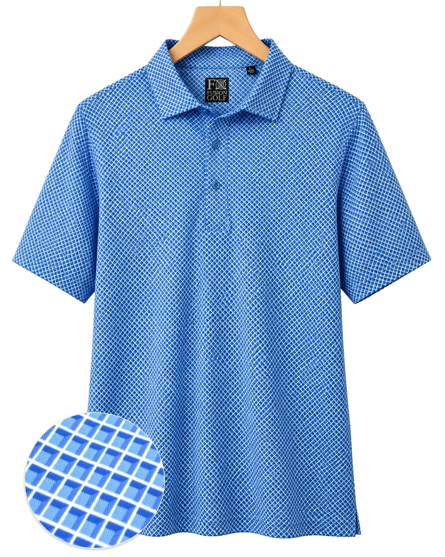 Shady Pane Performance Golf Polo - F/X Fusion Golf - Polo - Blue