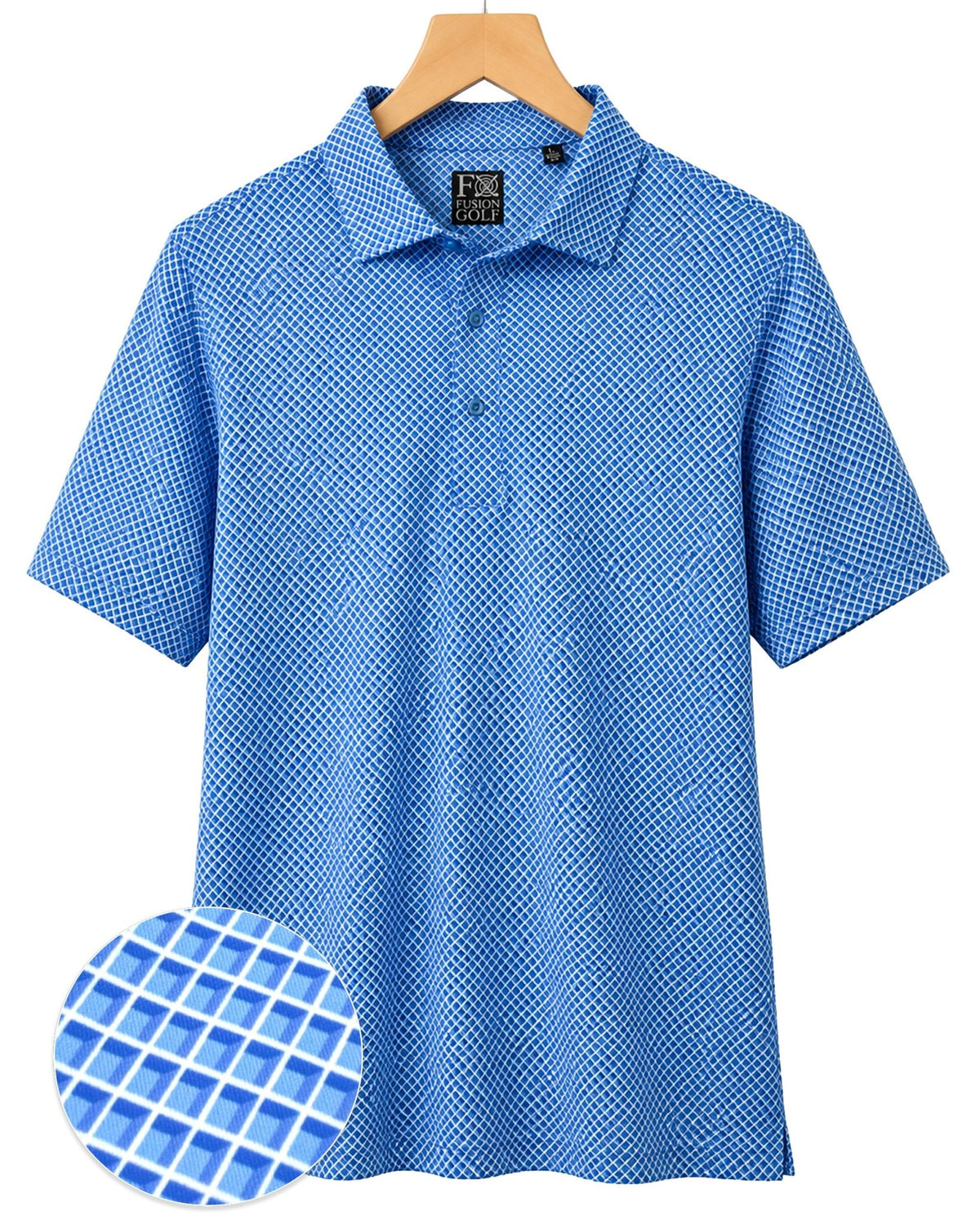 Shady Pane Performance Golf Polo - F/X Fusion Golf - Polo - Blue