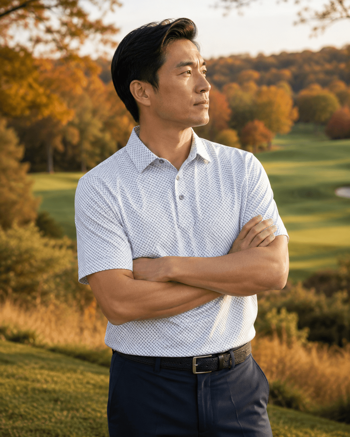 Shady Pane Performance Golf Polo - F/X Fusion Golf - Polo - Silver - M