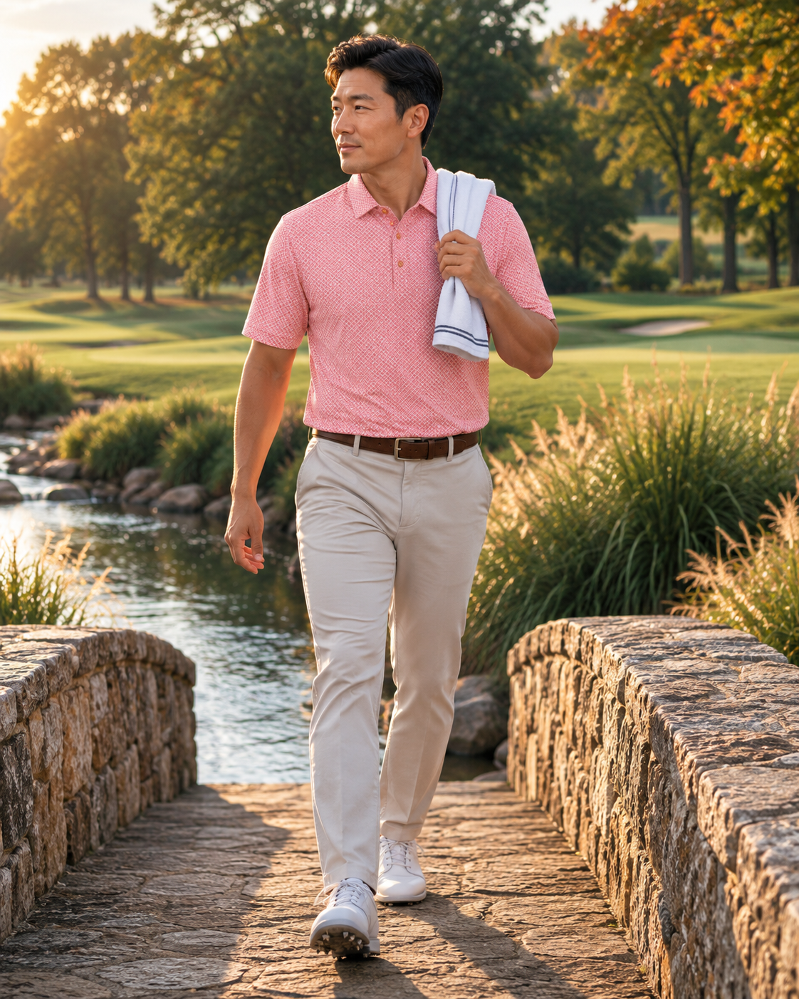 Shady Pane Performance Golf Polo - F/X Fusion Golf - Polo - Coral - M
