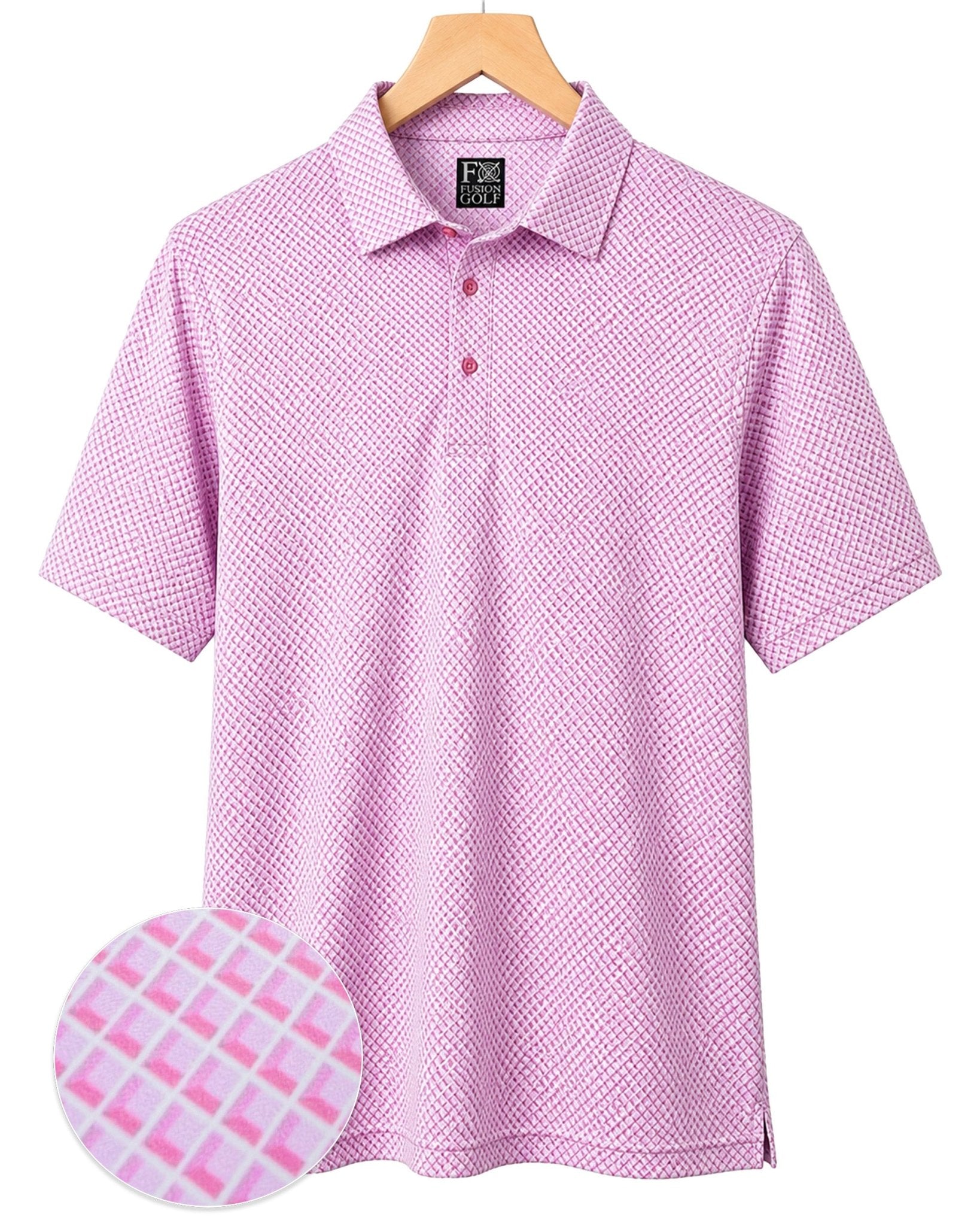 Shady Pane Performance Golf Polo - F/X Fusion Golf - Polo - Pink