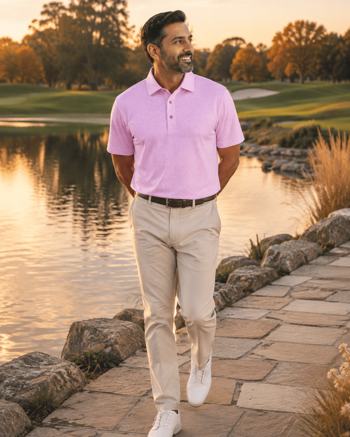 Shady Pane Performance Golf Polo - F/X Fusion Golf - Polo - Pink - M