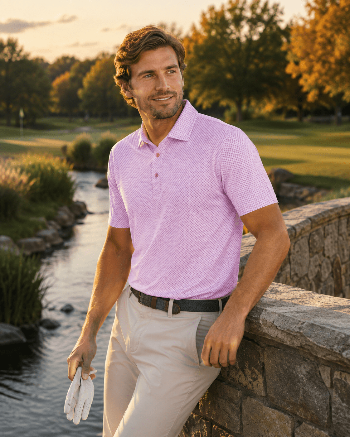 Shady Pane Performance Golf Polo - F/X Fusion Golf - Polo - Pink - M