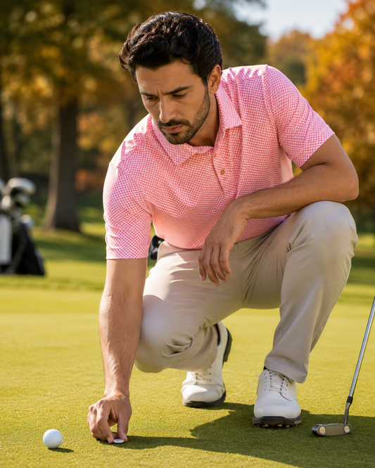 Shady Pane Performance Golf Polo - F/X Fusion Golf - Polo - Coral - M
