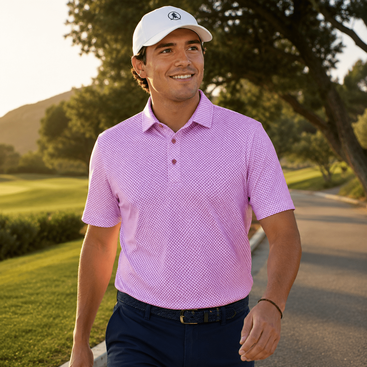 Shady Pane Performance Golf Polo - F/X Fusion Golf - Polo - Pink