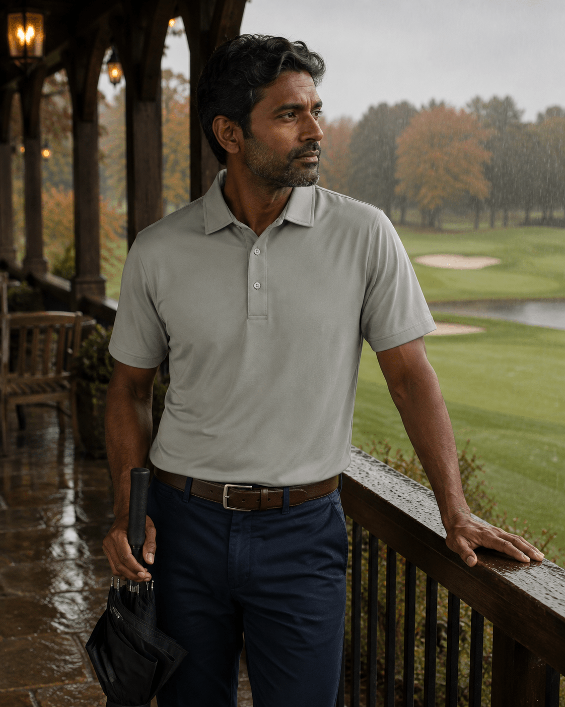 Solid Performance Golf Polo - F/X Fusion Golf - Golf - Pumice - M