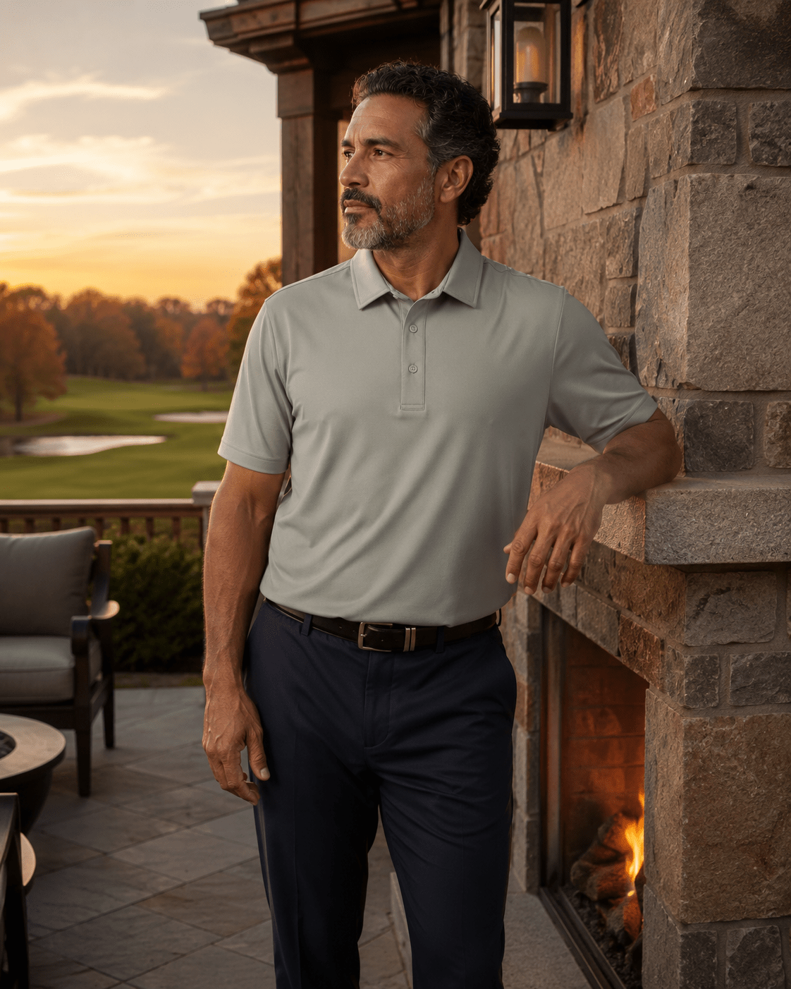 Solid Performance Golf Polo - F/X Fusion Golf - Golf - Pumice - M