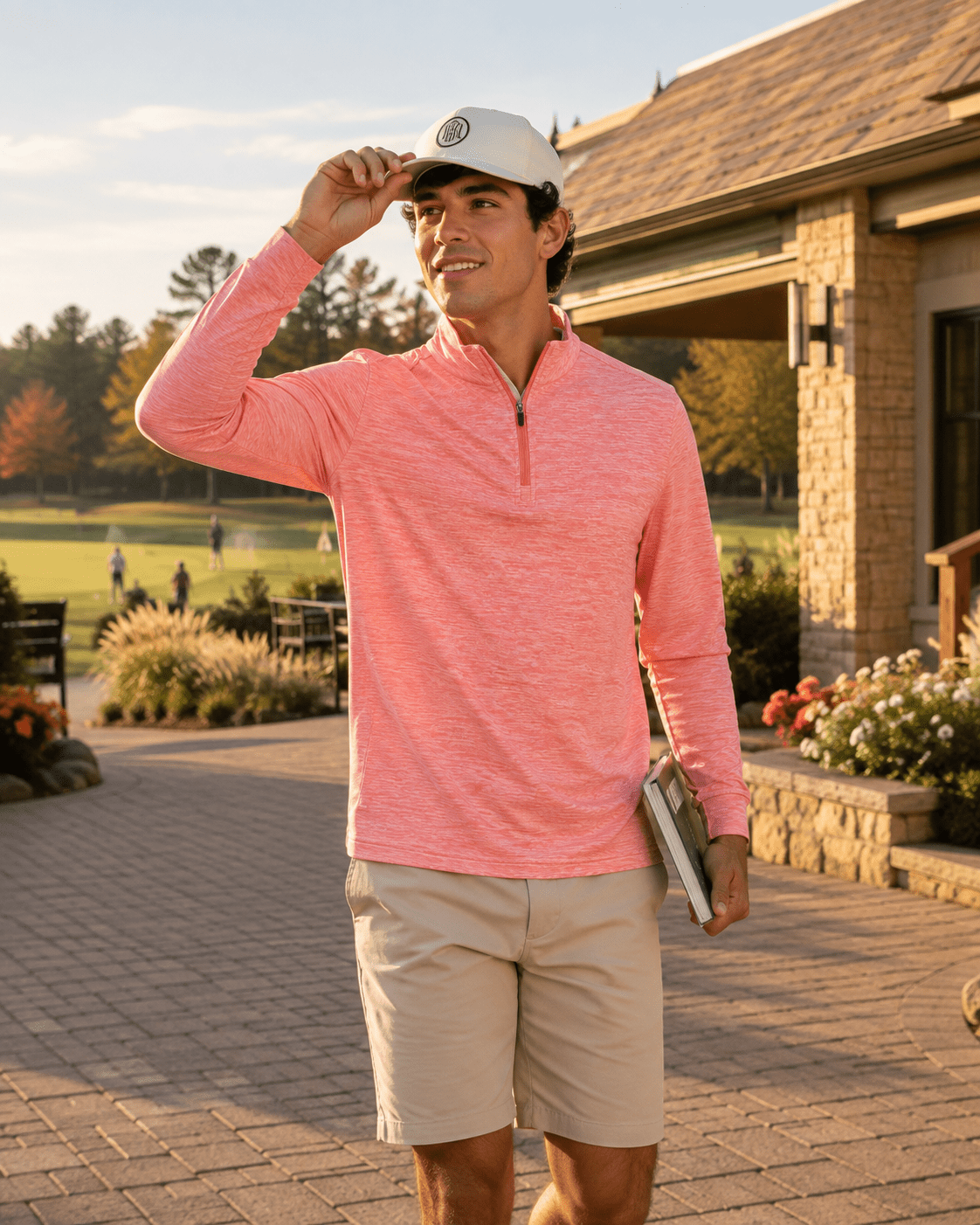 Space Dye 1/4 Zip Golf Pullover - F/X Fusion Golf - Golf - Coral - M