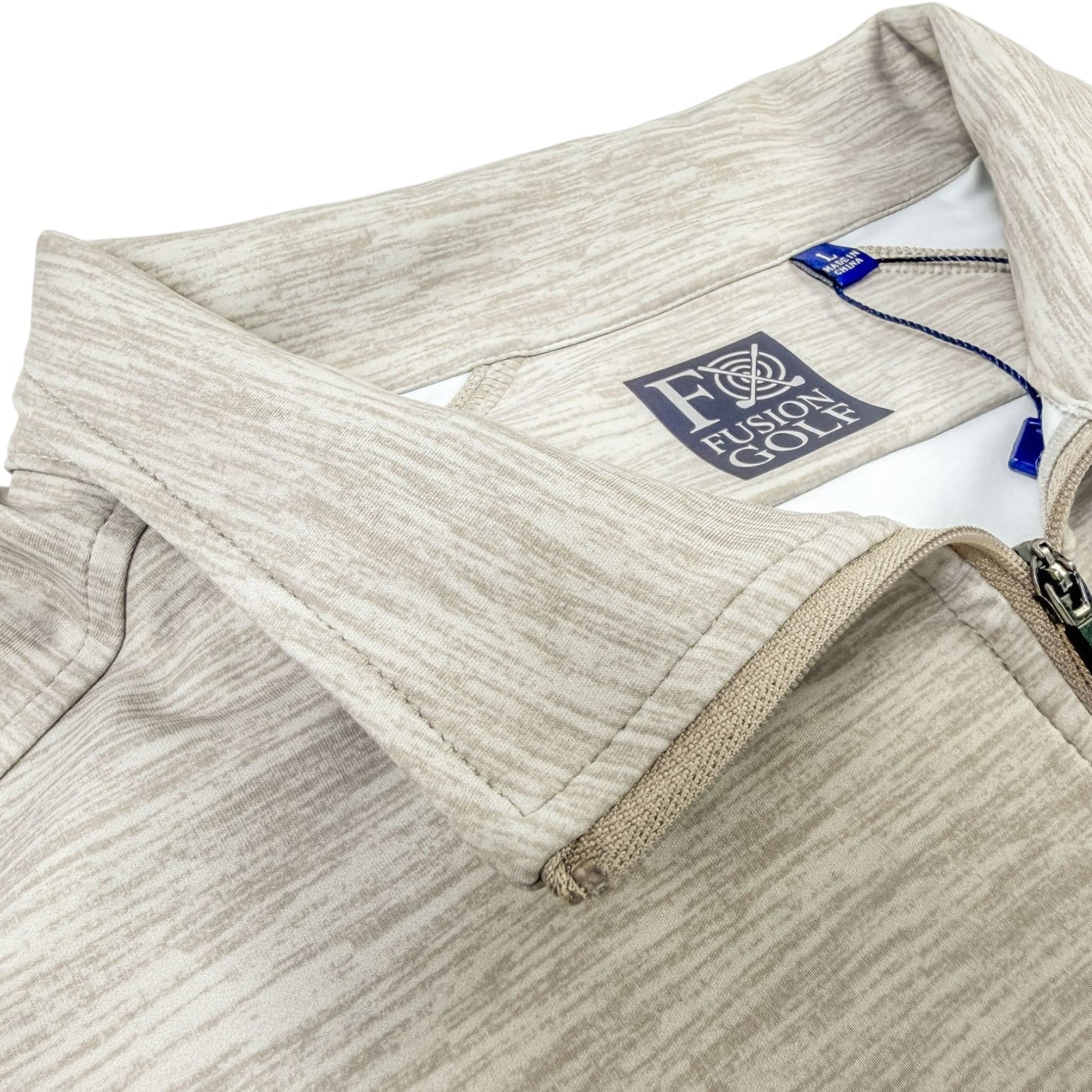 Space Dye 1/4 Zip Golf Pullover - F/X Fusion Golf - Quarter Zip - Tan