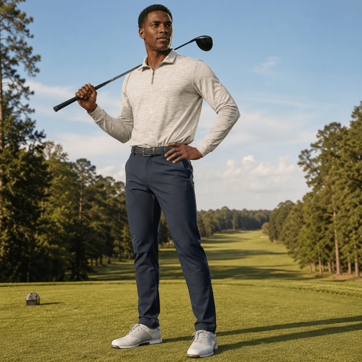 Space Dye 1/4 Zip Golf Pullover - F/X Fusion Golf - Quarter Zip - Tan