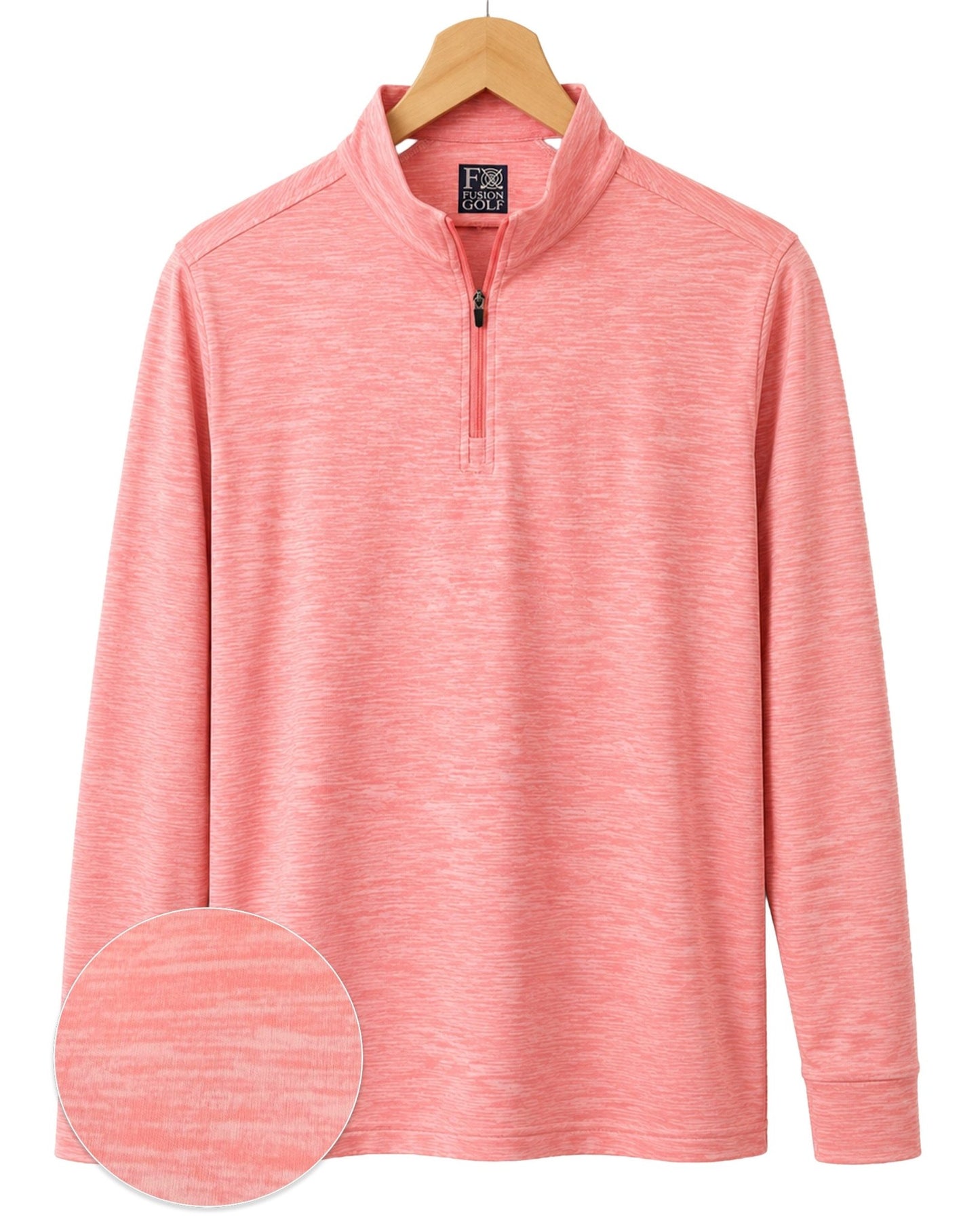 Space Dye 1/4 Zip Golf Pullover - F/X Fusion Golf - Quarter Zip - Coral