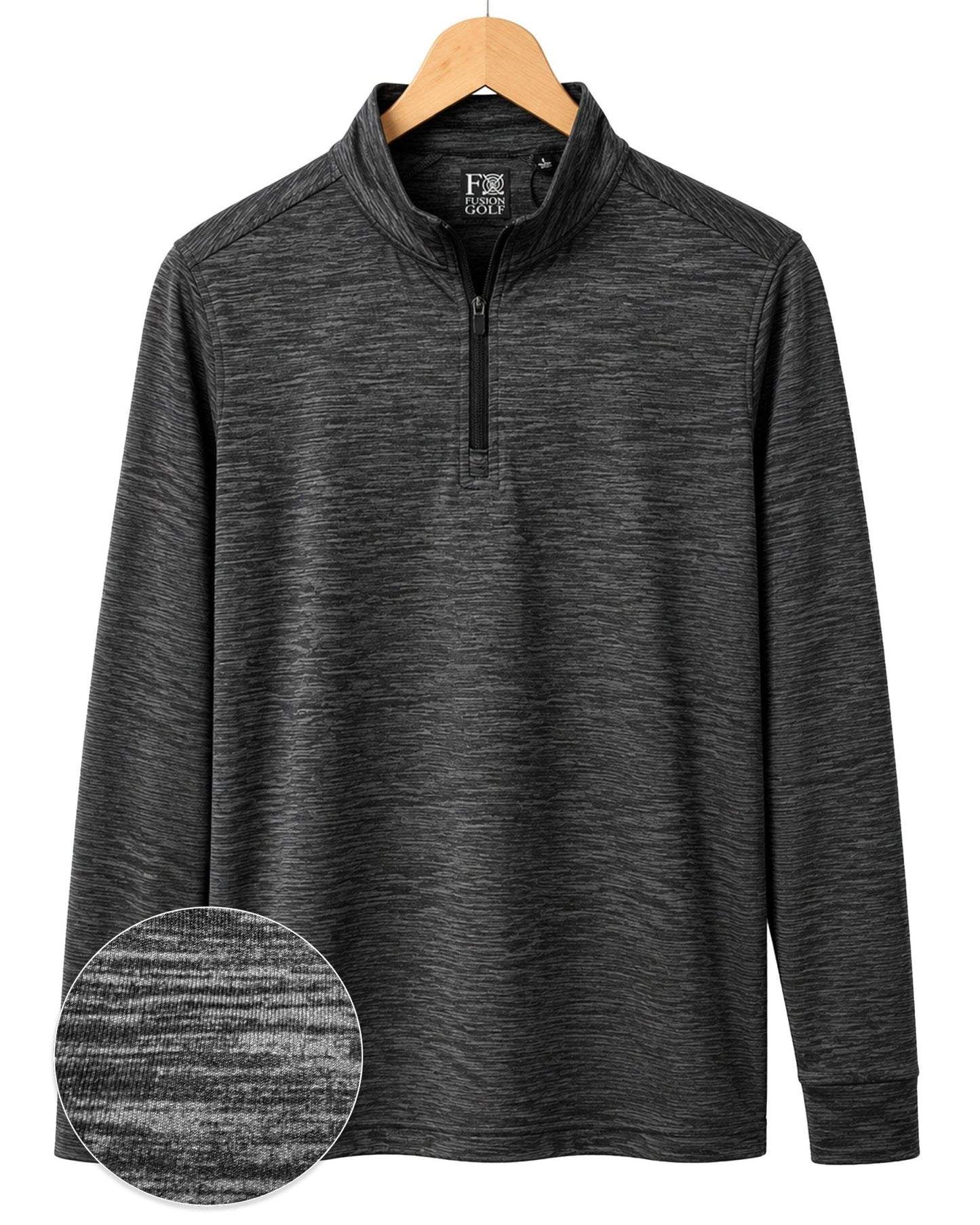 Space Dye 1/4 Zip Golf Pullover - F/X Fusion Golf - Quarter Zip - Charcoal